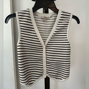 Striped button down vest top in small.